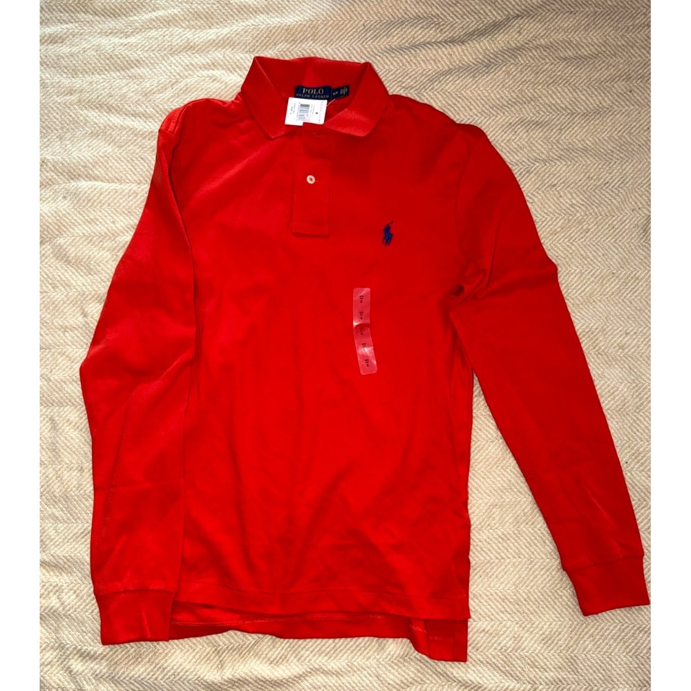 NWT Polo Ralph Lauren Red Long Sleeve Mens Shirt Small SP Pony Logo